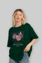 Fig Front Printed Green Oversize T-Shirt Men Women Cotton Crew Neck Tshirt - 4