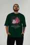 Pitaya Front Printed Green Oversize T-Shirt Men Women Cotton Crewneck Tshirt - 6
