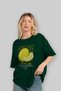 Melon Front Printed Green Oversize T-Shirt Men Women Cotton Crew Neck Tshirt - 4