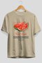 Watermelon Front Printed Beige Oversize T-Shirt Men Women Cotton Crew Neck Tshirt - 3