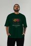 Passionflower Front Printed Green Oversize T-Shirt Men Women Cotton Crewneck Tshirt - 5