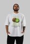 Kiwi Front Printed White Oversize T-Shirt Men Women Cotton Crew Neck Tshirt - 7