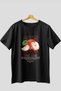 Apple Front Printed Black Oversize T-Shirt Men Women Cotton Crew Neck Tshirt