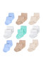 9 Pack Bamboo Newborn Baby Socks, Girls Boys Socks, White Ecru Pink Multicolor - 2
