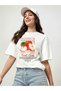 Apple Front Printed White Oversize T-Shirt Men Women Cotton Crew Neck Tshirt - 4