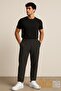 Black Men's Zaramodel Baggy Crepe Striped Trousers