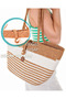 Jute Futuristic Design Daily and Beach Holiday Bag with Shoulder Strap for Women - 3