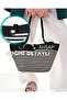 Jute Futuristic Design Daily and Beach Holiday Bag with Shoulder Strap for Women - 4