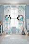 Sleeping Mickey Patterned Children's Baby Room Background Curtain (Single Wing Pricing) - 2