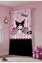 Lilac Striped Partici Kuromi Patterned Children's Baby Room Background Curtain (Single Wing Pricing) - 4