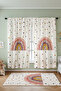 Flower Rainbows Patterned Children's Baby Room Background Curtain (Single Wing Pricing) - 3
