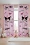 Lilac Striped Kuromi Patterned Children's Baby Room Background Curtain (Single Wing Pricing)