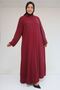 56017 Large Size Crepe Ferace with Stone Processing Detail - Claret Red
