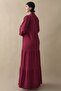 Casual Buttoned Brow Claret Red Dress - 3