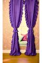Double Sided Ruffle Purple Vintage Cotton Linen Curtain (Width X Length) - Single Panel - No Pleats