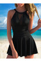 Fashion Solid Color Mesh Design Comfortable Vacation One-Piece Swimsuit - 2
