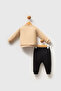 Baby Boy Winter Regular Fit Cream Baby Set Usb2545-C-V1 - 4