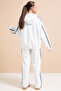 White Lace Striped Cardigan Girl's 2-Piece Tracksuit Set 21246 - 6