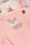 Pink Rabbit Detailed Ornamental Pocket Buttoned Baby Girl Romper (3-9 Months) - 3