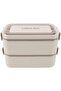 304 Stainless Steel Meal Container Rectangular Double Layer Meal Container Student Portable Meal Container