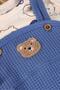 Blue Teddy Bear Detailed Ornament Pocket Buttoned Baby Boy Romper (3-9 Months) - 2