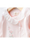 Flower Embroidered Lace Detailed 5-Piece Organic Hospital Discharge Set for Baby Girl - 2