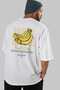 Banana Back Printed White Oversize T-Shirt Men Women Cotton Crew Neck Tshirt - 7