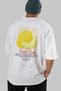 Melon Back Printed White Oversize T-Shirt Men Women Cotton Crewneck Tshirt - 6