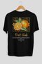Orange Back Printed Black Oversize T-Shirt Men Women Cotton Crew Neck Tshirt