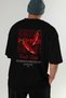 Pepper Back Printed Black Oversize T-Shirt Men Women Cotton Crew Neck Tshirt - 7