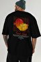 Mango Back Printed Black Oversize T-Shirt Men Women Cotton Crew Neck Tshirt - 6