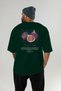 Fig Back Printed Green Oversize T-Shirt Men Women Cotton Crew Neck Tshirt - 5