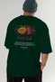 Passionflower Back Printed Green Oversize T-Shirt Men Women Cotton Crewneck Tshirt - 7