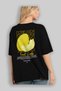 Melon Back Printed Black Oversize T-Shirt Men Women Cotton Crew Neck Tshirt - 4