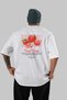 Strawberry Back Printed White Oversize T-Shirt Men Women Cotton Crew Neck Tshirt - 2
