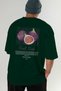 Fig Back Printed Green Oversize T-Shirt Men Women Cotton Crew Neck Tshirt - 7
