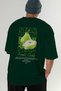 Pear Back Printed Green Oversize T-Shirt Men Women Cotton Crew Neck Tshirt - 7