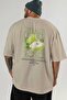 Pear Back Printed Beige Oversize T-Shirt Men Women Cotton Crew Neck Tshirt - 5
