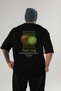 Kiwi Back Printed Black Oversize T-Shirt Men Women Cotton Crew Neck Tshirt - 2