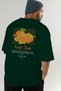 Mandarin Back Printed Green Oversize T-Shirt Men Women Cotton Crew Neck Tshirt - 8