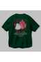 Pitaya Back Printed Green Oversize T-Shirt Men Women Cotton Crew Neck Tshirt - 3