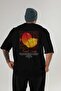 Mango Back Printed Black Oversize T-Shirt Men Women Cotton Crew Neck Tshirt - 2
