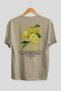 Lemon Back Printed Beige Oversize T-Shirt Men Women Cotton Crew Neck Tshirt