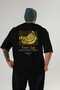 Banana Back Printed Black Oversize T-Shirt Men Women Cotton Crew Neck Tshirt - 2