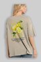 Lemon Back Printed Beige Oversize T-Shirt Men Women Cotton Crew Neck Tshirt - 3