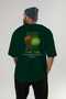 Kiwi Back Printed Green Oversize T-Shirt Men Women Cotton Crew Neck Tshirt - 5