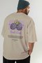 Blackberry Back Printed Beige Oversize T-Shirt Men Women Cotton Crew Neck Tshirt - 7