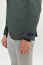 سترة صوفية منقوشة ذات ياقة أحادية وقصة ضيقة باللون الأخضر للرجال - 5