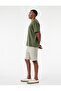 Textured Waist Lace-Up Bermuda Shorts with Pocket Detail - 2