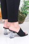 6396 Lace Braided Transparent Heeled Women's Slippers - 4